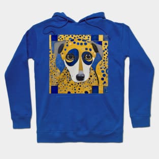 Klimt Dog with Blue and Gold Spots Hoodie